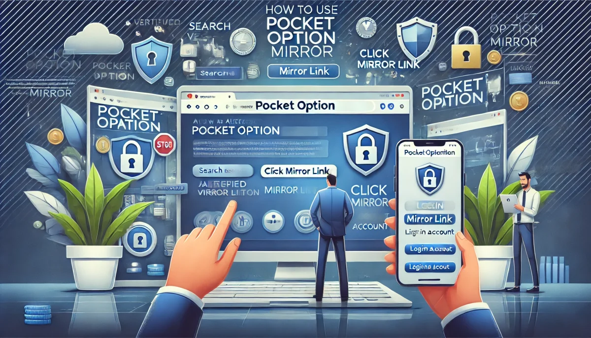 Как пользоваться зеркаломесли выполнен вход Pocket Option?